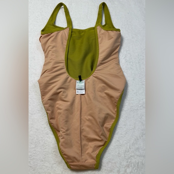 J. Crew Long Torso Ribbed Squareneck Green One Piece Swimsuit Sleek Design - Picture 12 of 14